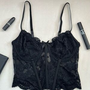Black Lace Camisole Tank Top